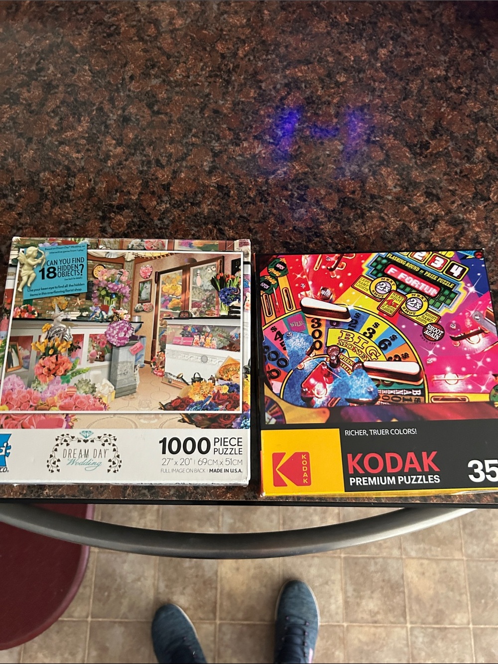 Kodak Premium Puzzle - Black Red Yellow Multicolor Arcade Artwork. 2 puzzles